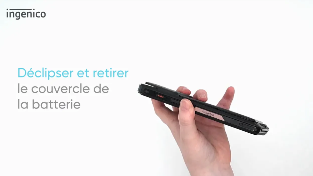 Ingenico AXIUM EX8000 Placer la batterie et la carte SIM